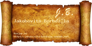 Jakobovits Borbála névjegykártya